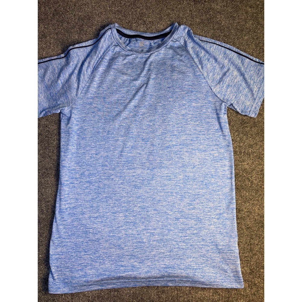 Champions T Shirt Men Large Blue Metal Vent Tech Short Sleeve Crew Neck Pullover